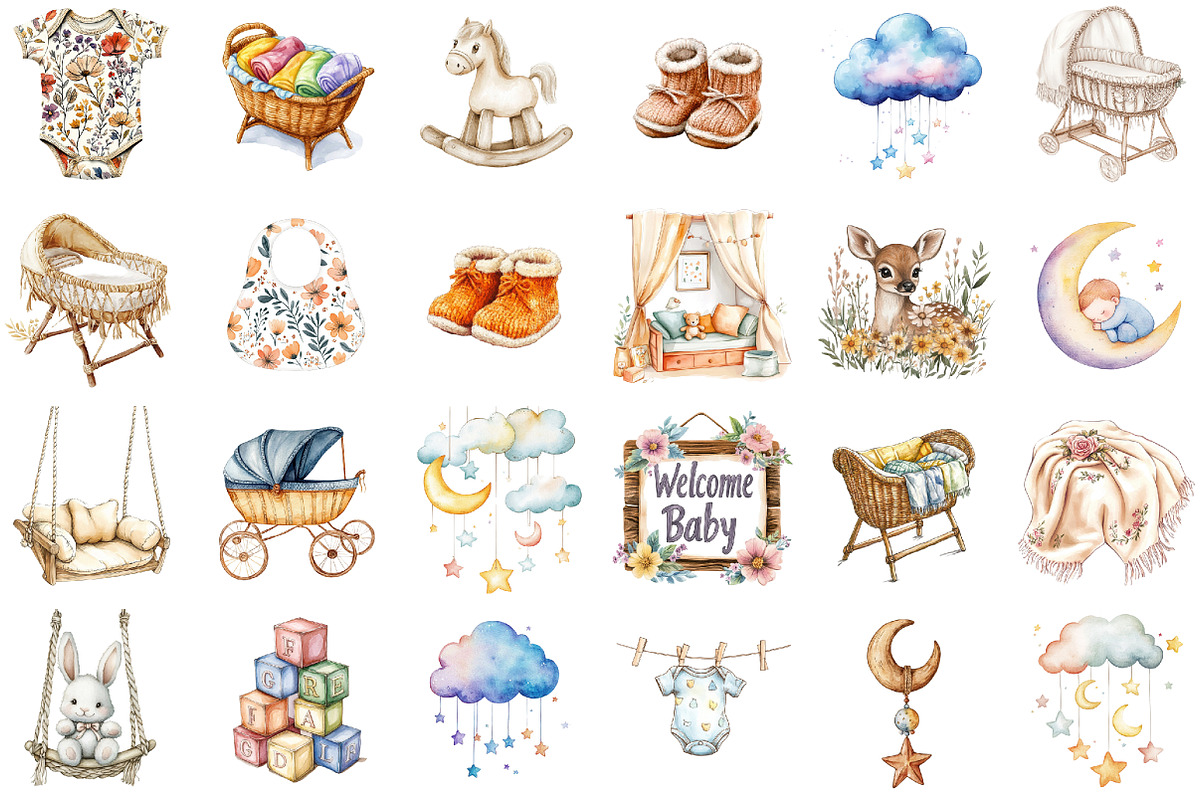 Neutral Boho Baby Shower Doodle Clip, an Illustration by Sublimation Artist (Photo 2 of 6)