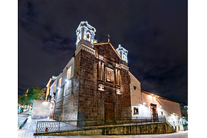 El Carmen Bajo church illuminated at, an Architecture Photo by Leonid Andronov