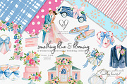 watercolor wedding clipart set, a Decorative Illustration by Patishop Art (Thumbnail 1 of 9)