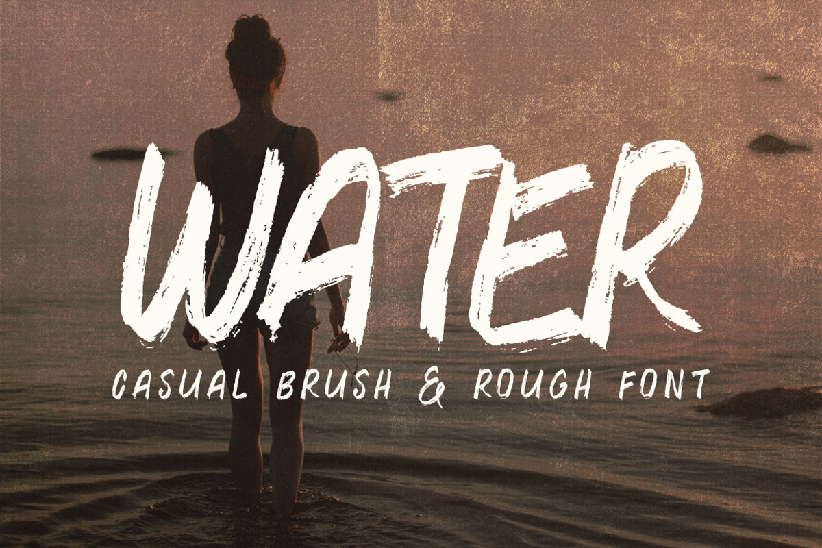 Water Brush Rough Font, a Font by Deeezy (Photo 1 of 5)