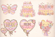 Retro Mother's Day Clipart, an Illustration by Digital Artistic99 (Thumbnail 4 of 8)