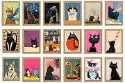 Cat Prints, Watercolor Cat Wall Art, an Animal Photo by Chipshpow Graphics (Thumbnail 3 of 8)