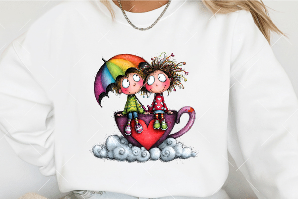 Whimsical Valentine Couple Clipart, an Illustration by OK Design (Photo 6 of 6)