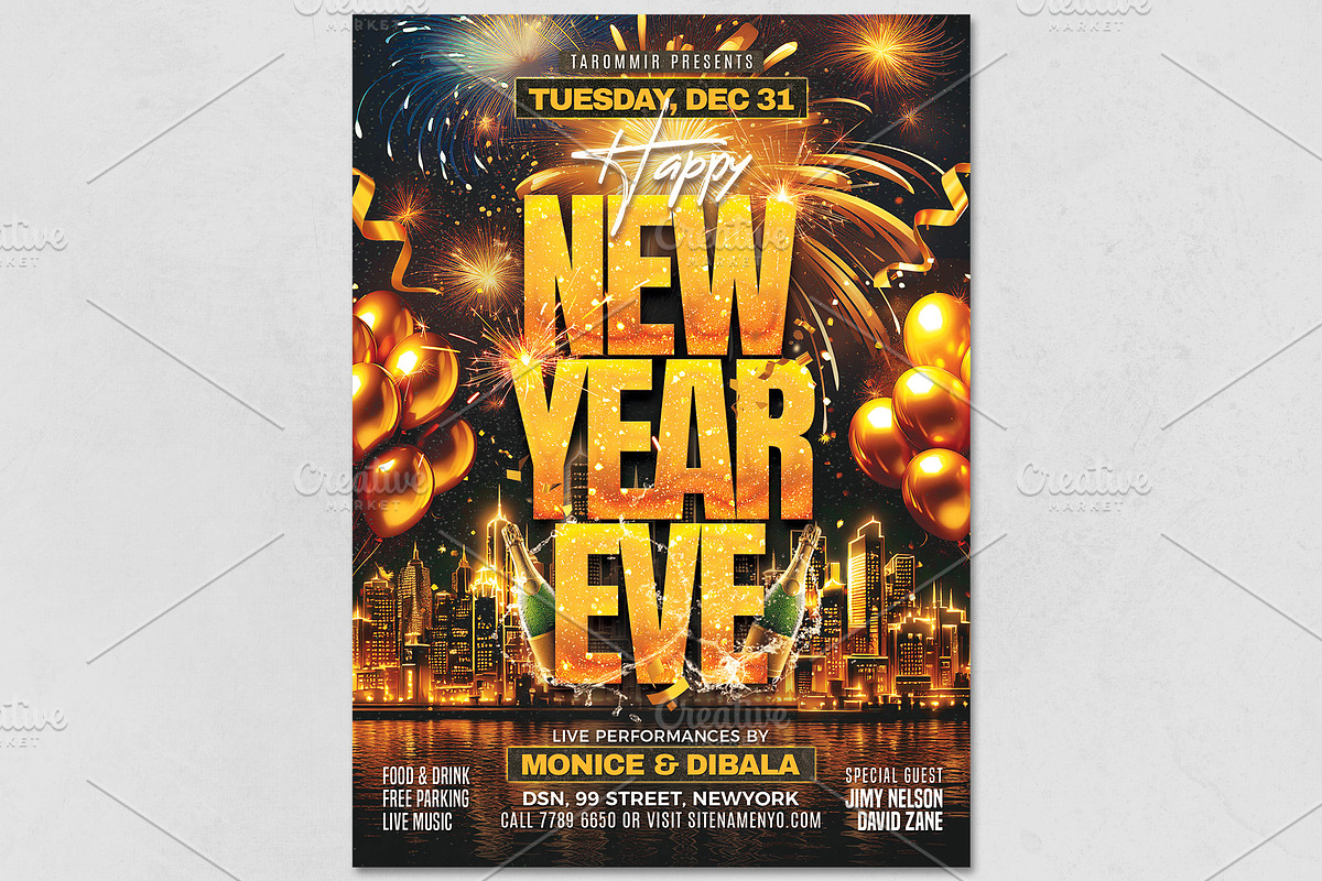 New Year Eve Flyer, a Flyer Template by Tarommir (Photo 3 of 4)