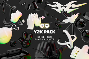 Y2K 3D Icon Pack, an Object 3D Model by iDoodle Studio