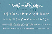 Coral waves. Font and clip arts., a Script Font by Red Ink (Thumbnail 9 of 14)