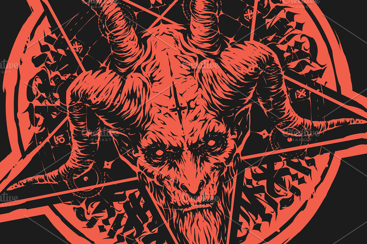 Satan head and pentagram, a Decorative Illustration by daver2002ua (Photo 2 of 2)