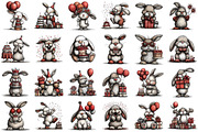 Watercolor Birthday Bunny Clipart, a Seasonal Illustration by designcity5 (Thumbnail 2 of 5)