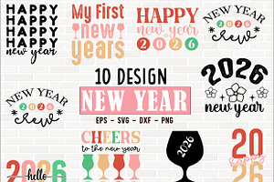 New Year SVG Bundle, a Graphic by crative8112