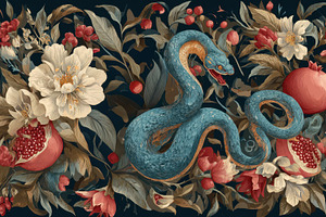 Colorful snake and flowers design, a Photo by Beautiful things