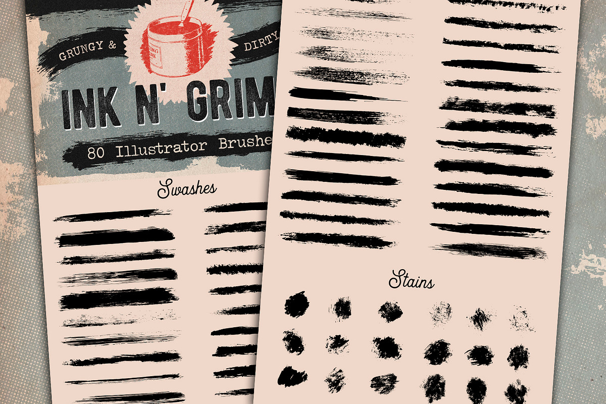 80 Dry Ink Illustrator Brushes preview 6