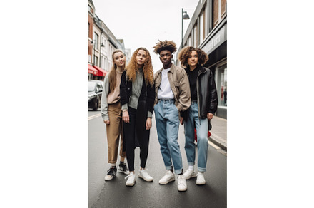 shot of a group of young friends out, a Person Illustration by Sergey Kotenev