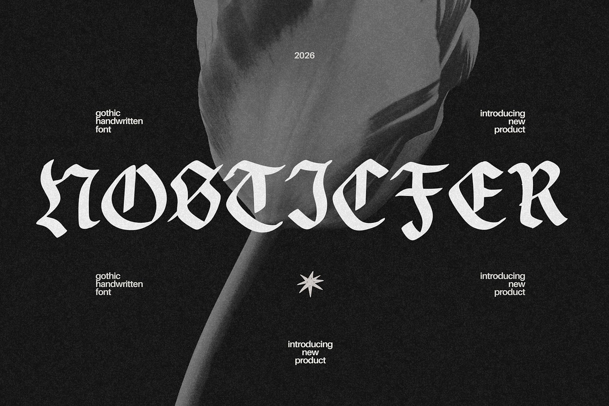 Nosticfer Gothic Handwritten Font, a Blackletter Font by Ashiya Pixel (Photo 1 of 11)