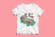 woman and flamingo on the beach, an Animal Illustration by gunaonedesign (Thumbnail 3 of 4)