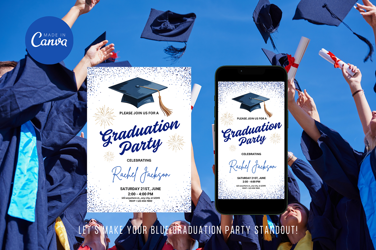 Blue Graduation Invitation, an Invitation Template by Earth5168 (Photo 2 of 9)