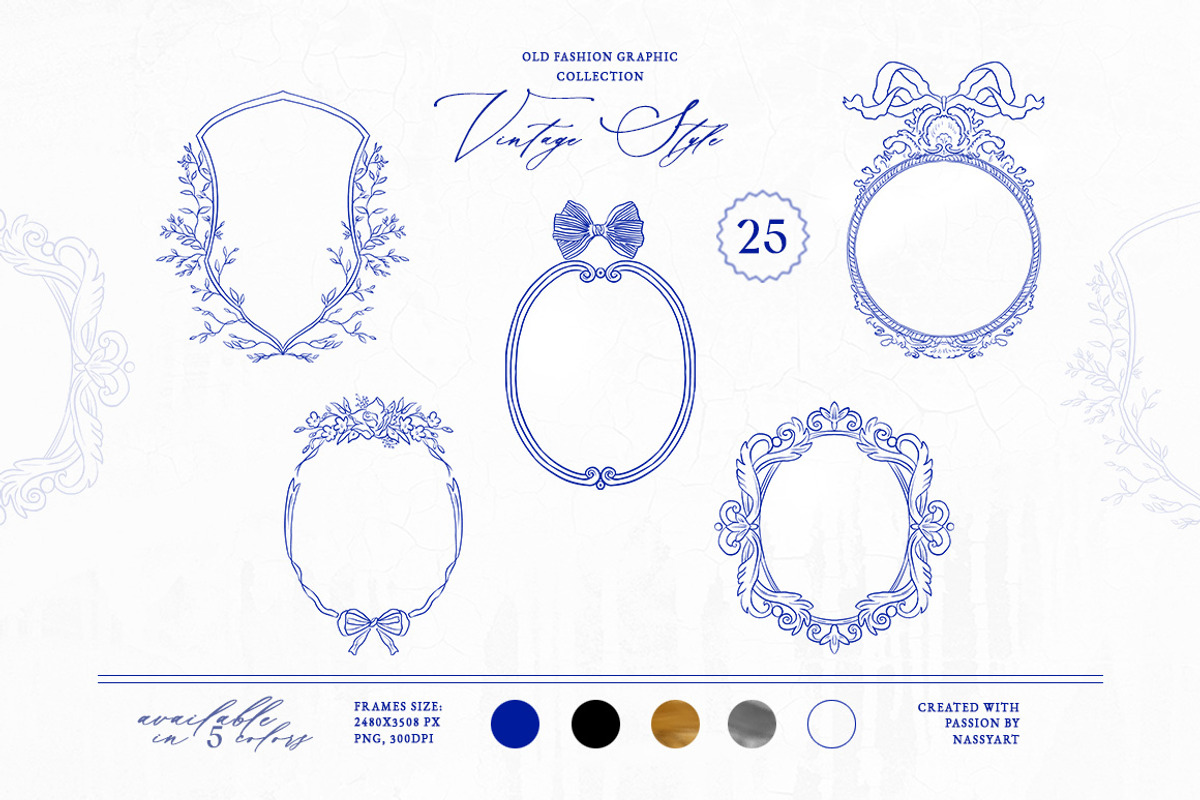 Adele Vintage Frame Collection, an Object Graphic by NassyArt (Photo 5 of 16)