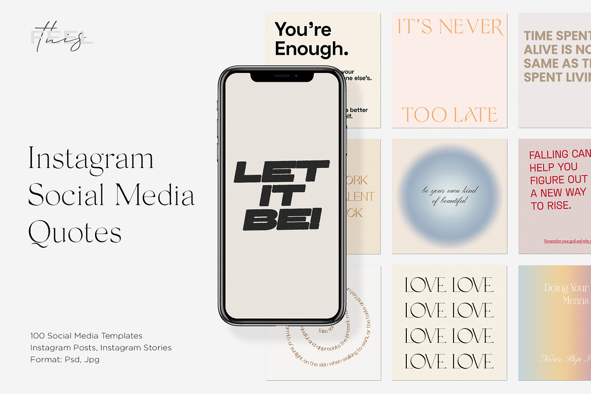 Instagram Social Media Quotes PS, a Social Media Template by Feel This (Photo 1 of 18)