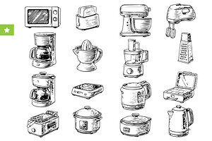Vintage Kitchen Appliance Set, an Object Graphic by RT Studio