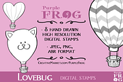 HOT AIR BALLOONS - Digital Stamps, an Outline Icon by Purple Frog (Thumbnail 2 of 2)