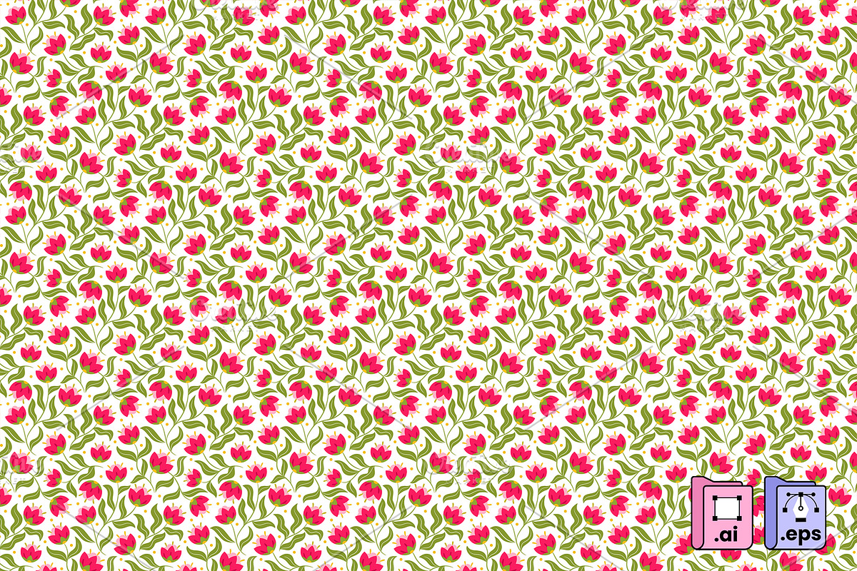 Charming Pink Tulip Pattern, a Pattern Graphic by MISS CHATZ (Photo 2 of 3)