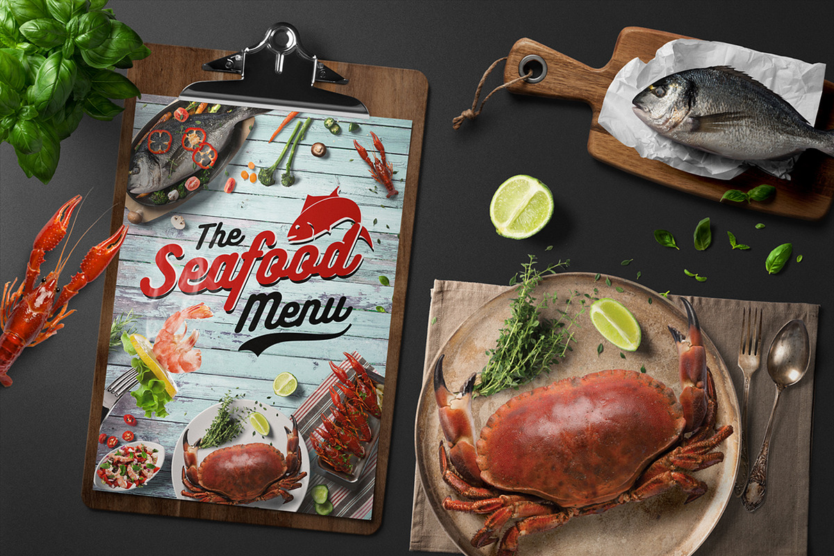 Seafood Menu, a Flyer Template by Totem Design Studio (Photo 3 of 5)