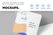 Square Business Card Mockups, an Advertising Mockup by megostudi0 (Thumbnail 6 of 7)