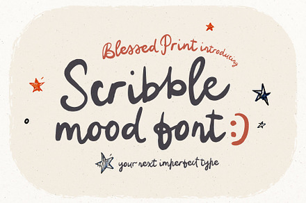 Scribble Mood Font, a Handwritten Font by Blessed Print