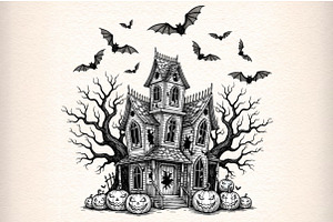 Halloween Gothic Haunted Mansion PNG, an Icon by Craft Nest
