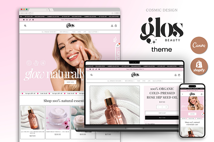 Glos Beauty Shopify Theme Website, a Shopify Template by Cosmic Design