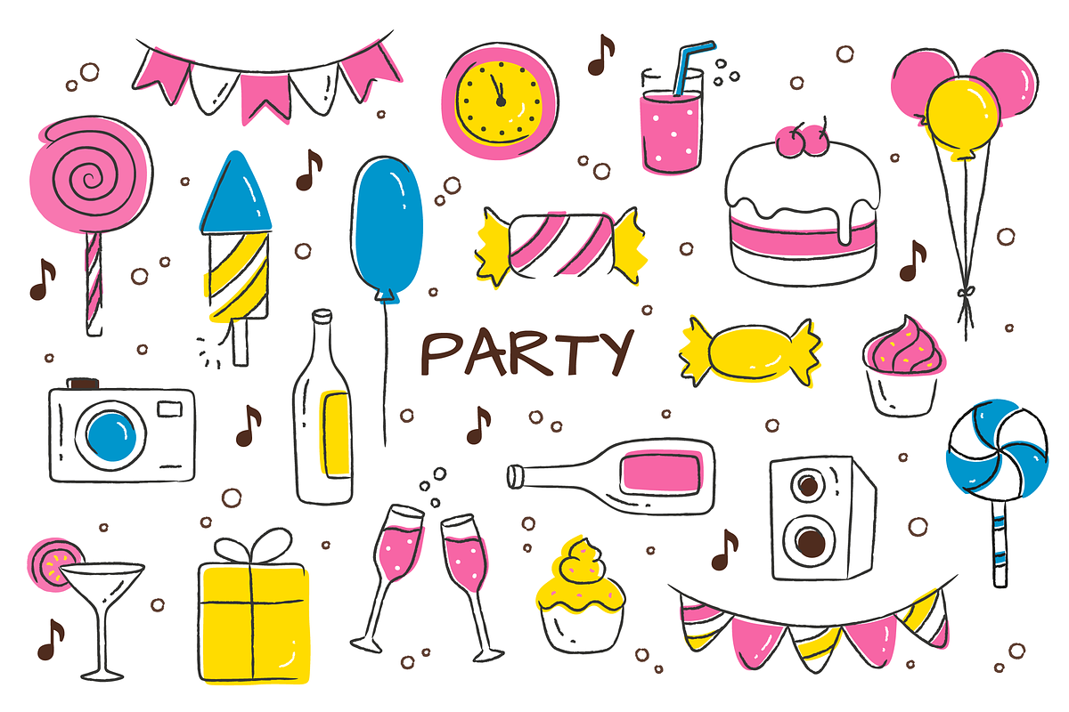 Party Doodles, an Object Graphic by RudenkoArts