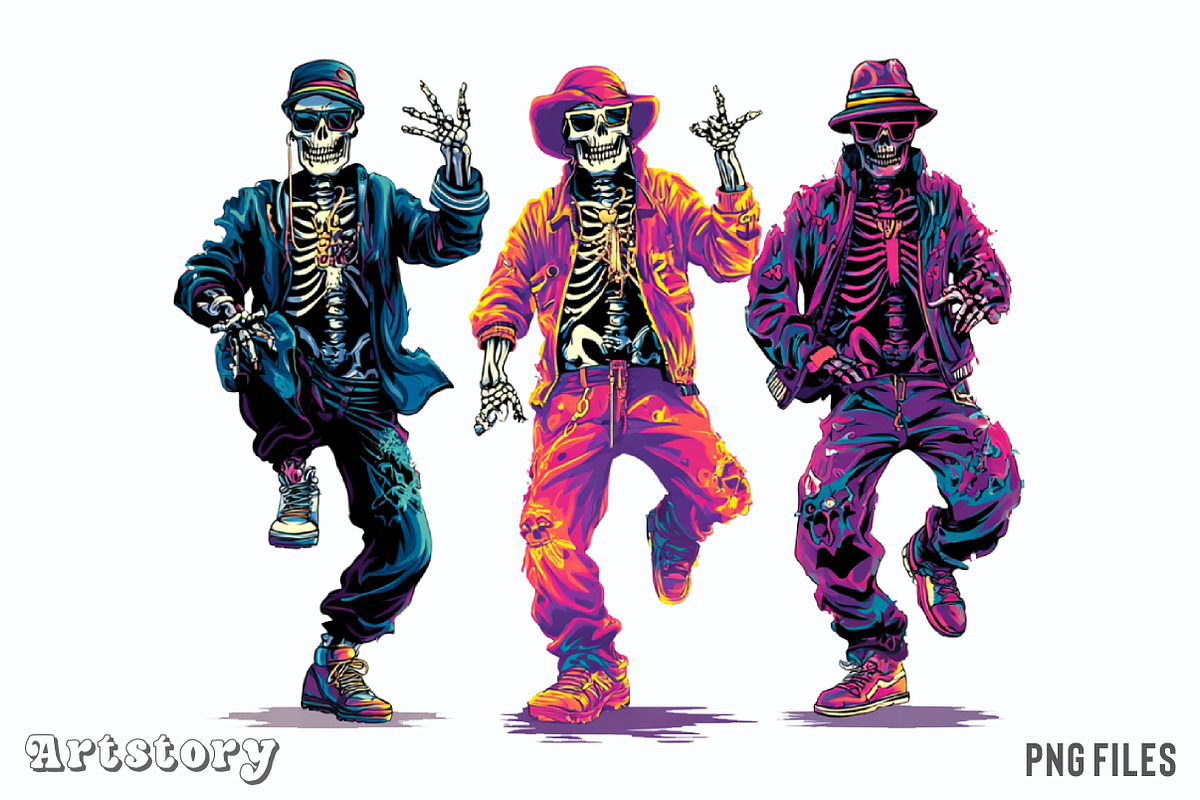 Halloween Skeleton Dance Sublimation, an Illustration by designcity5 (Photo 1 of 4)