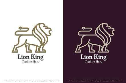 Luxury Lion Logo Design Illustration
