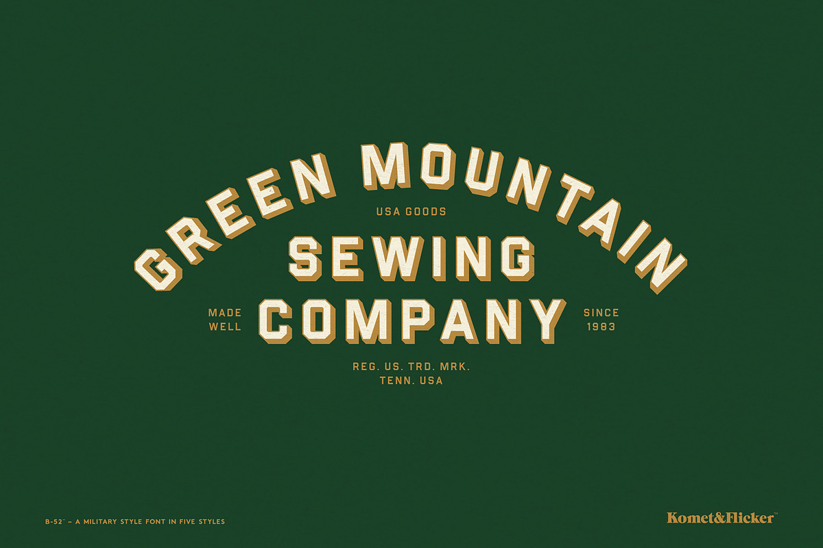 B-52 – A Military Style Font, a Sans Serif Font by Komet & Flicker (Photo 4 of 14)