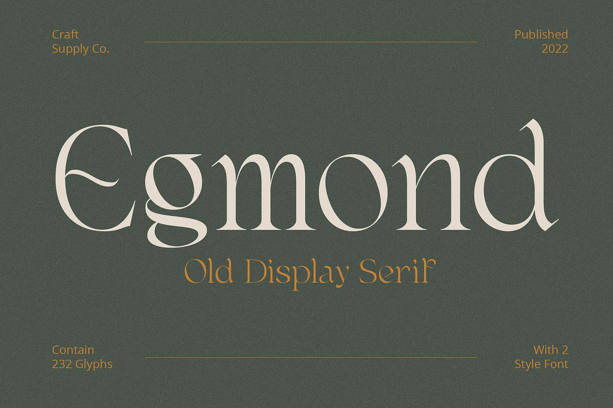 Egmond - Old Display Serif, a Serif Font by Craft Supply Co. (Photo 1 of 10)