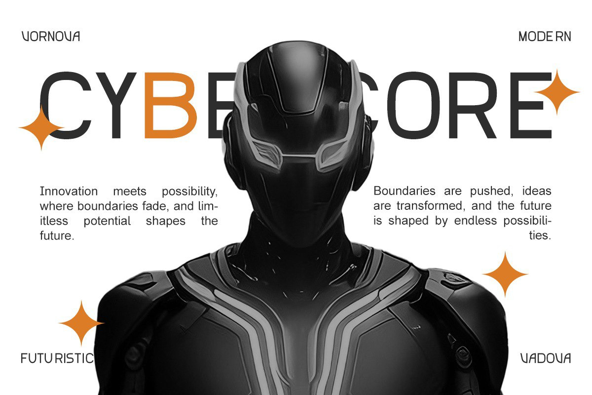Vornova Futuristic Font, a Script Font by Vadovastd (Photo 3 of 8)