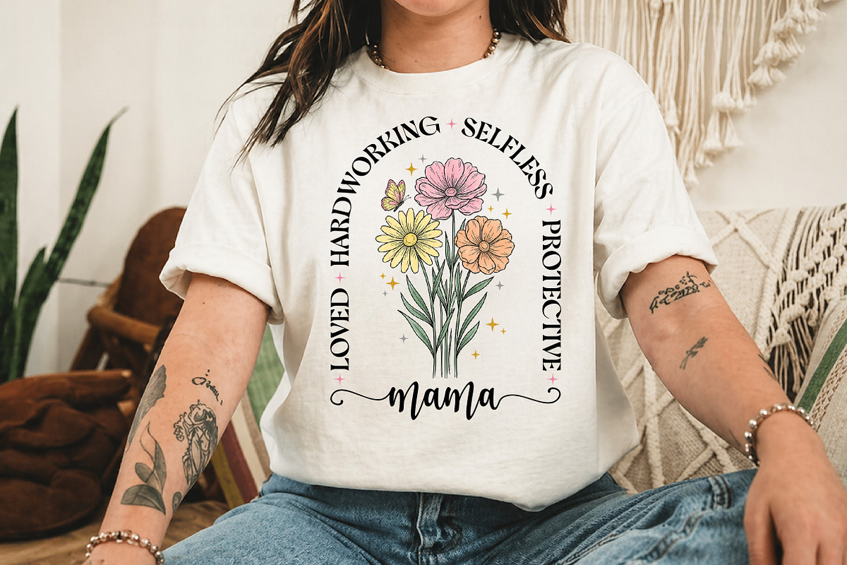 Mama Floral T-shirt Design, Loved, an Illustration by Libby Wishes (Photo 4 of 5)