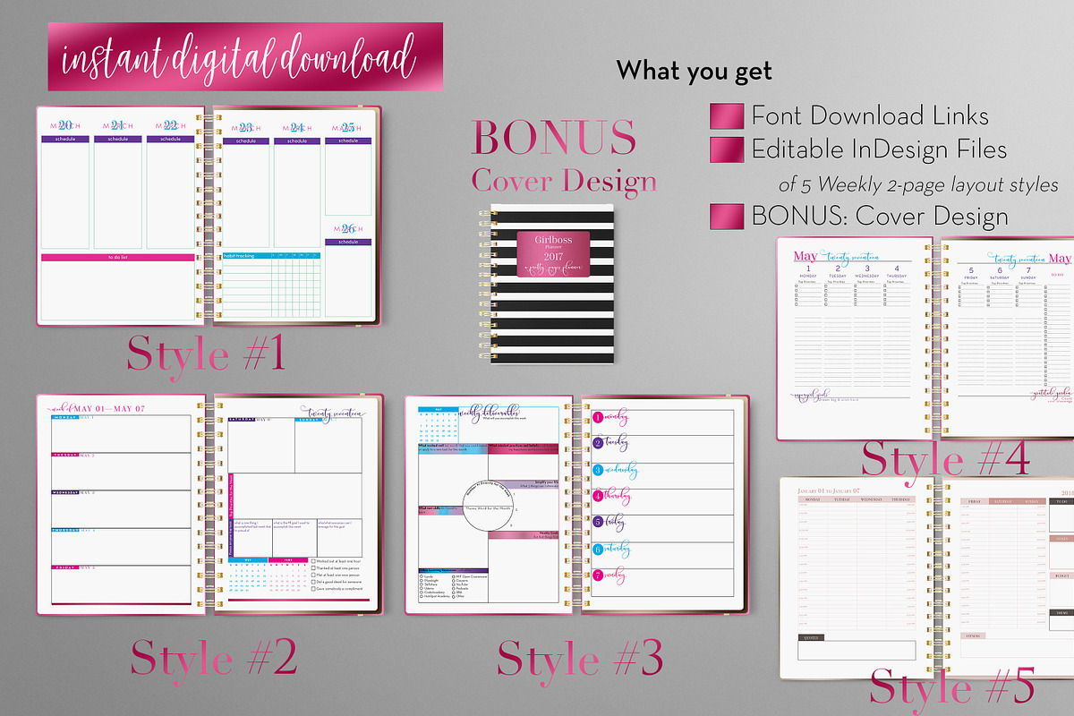 Weekly Calendar | InDesign Template, a Stationery Template by Planner Templates (Photo 20 of 23)