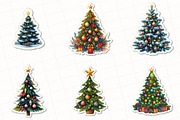 Christmas Tree Sticker Clipart, an Illustration by OK Design (Thumbnail 3 of 5)
