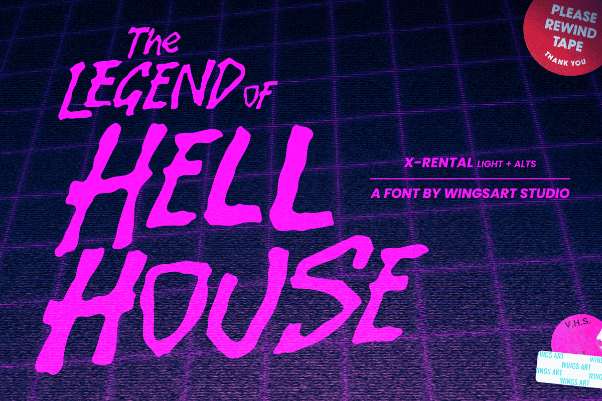 X-Rental - 1980s Retro Horror Font, a Handwritten Font by Wingsart Studio (Photo 9 of 15)