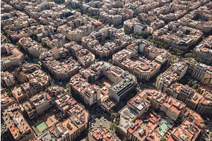 Typical Square Quarters Of Barcelona