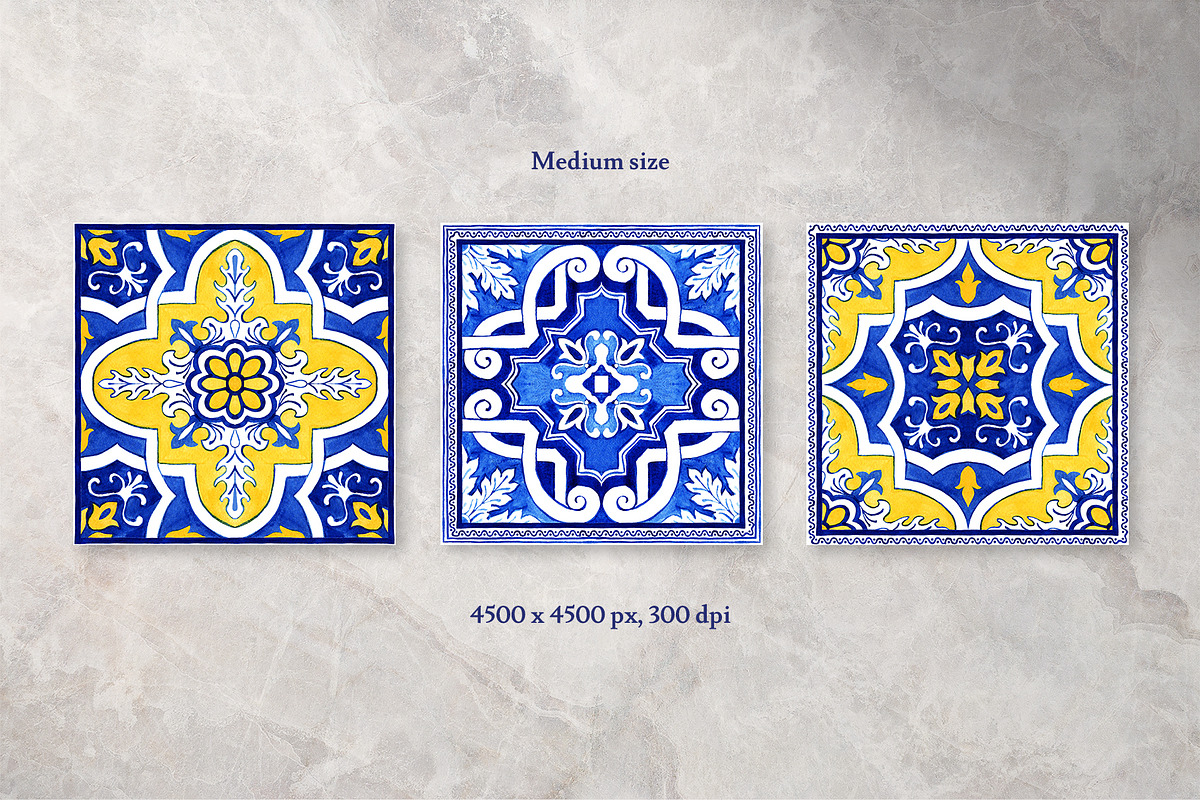 Portuguese Azulejos. Bandanas Set 1, a Decorative Illustration by ilonitta (Photo 2 of 9)