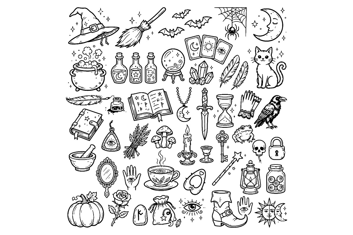 Magical Doodle Elements and Potions, an Object Illustration by Voodz_shop (Photo 1 of 3)