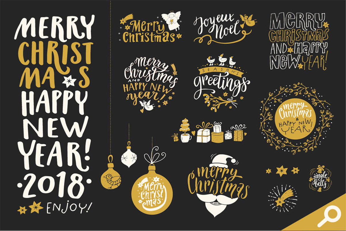 Christmas Calligraphic Badge Pack, a Decorative Illustration by Vitek Graphic (Photo 4 of 7)