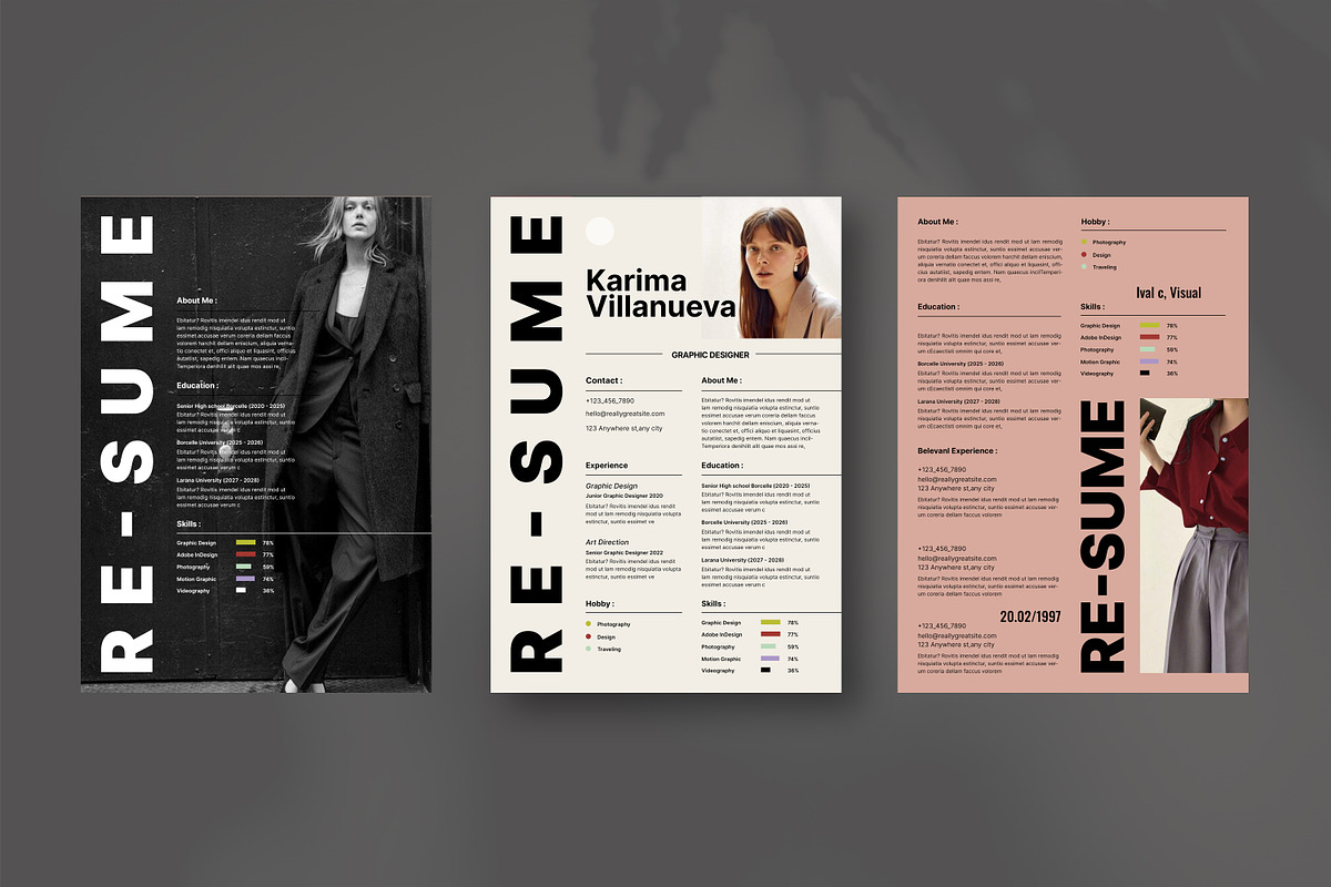 Visual Resume Kit, a Resume Template by Aura Agency (Photo 4 of 7)