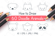 How to Draw 60 Animal Doodles., an Education Illustration by rwgusev (Thumbnail 1 of 4)