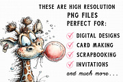 Cute Stylish giraffe clipart, an Illustration by Libby Wishes (Thumbnail 3 of 7)