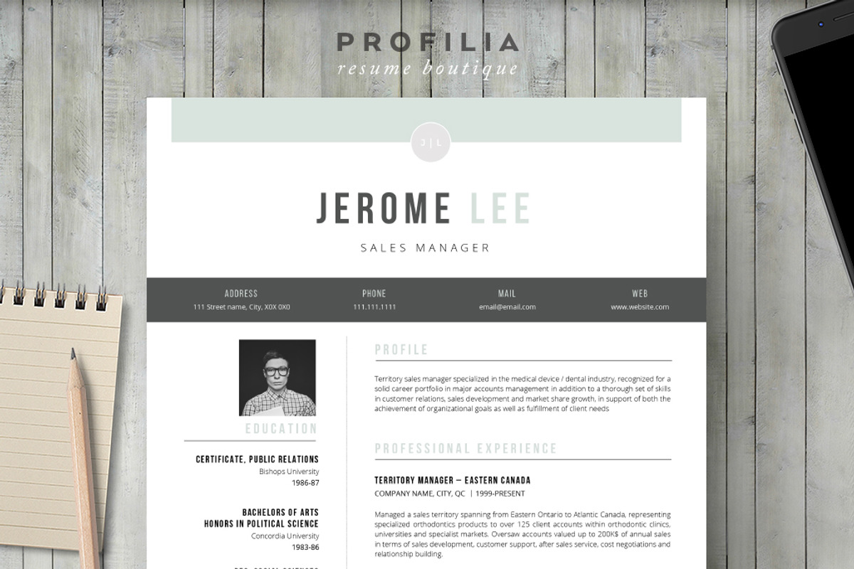 Word Resume & Cover letter Template, a Resume Template by Profilia Resume Boutique (Photo 2 of 5)