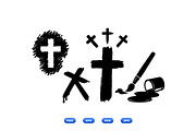 Grunge Cross Brush Strokes, an Illustration by designvectx (Thumbnail 1 of 3)
