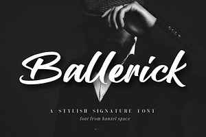 Ballerick Script Font, a Script Font by HanzelSpace Studio