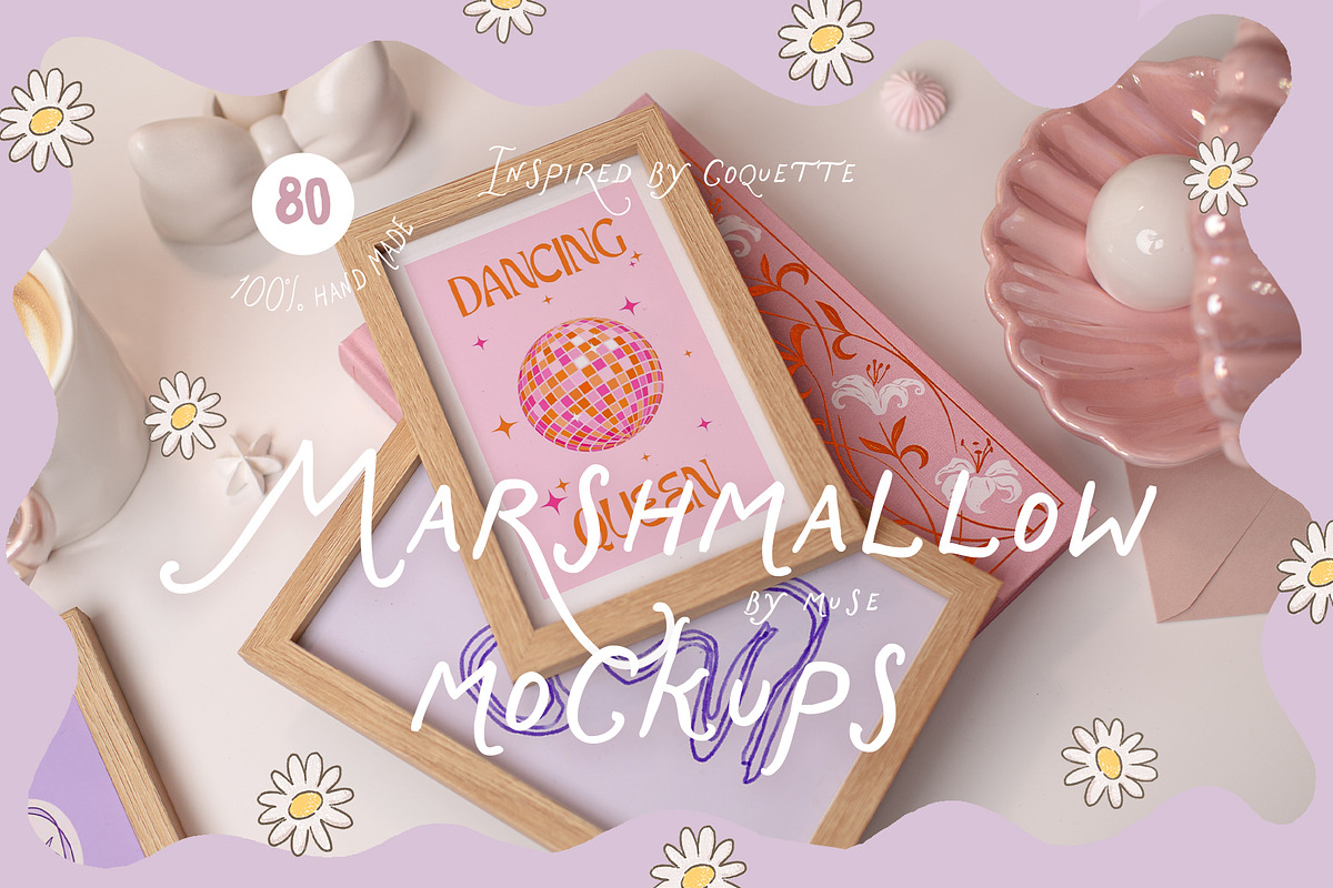 Marshmallow Frame & Card Mockups, a Product Mockup by Muse Mockups (Photo 1 of 13)